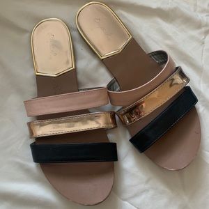Qupid rose gold sandals